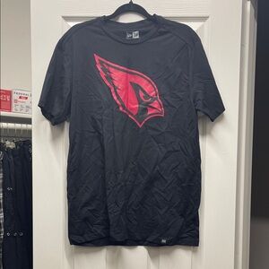 New Era Black Tee with Red Cardinals Logo